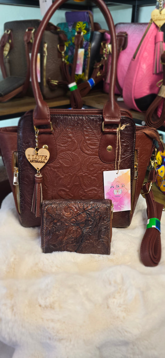 Double zipper Crossbody/handbag with wallet