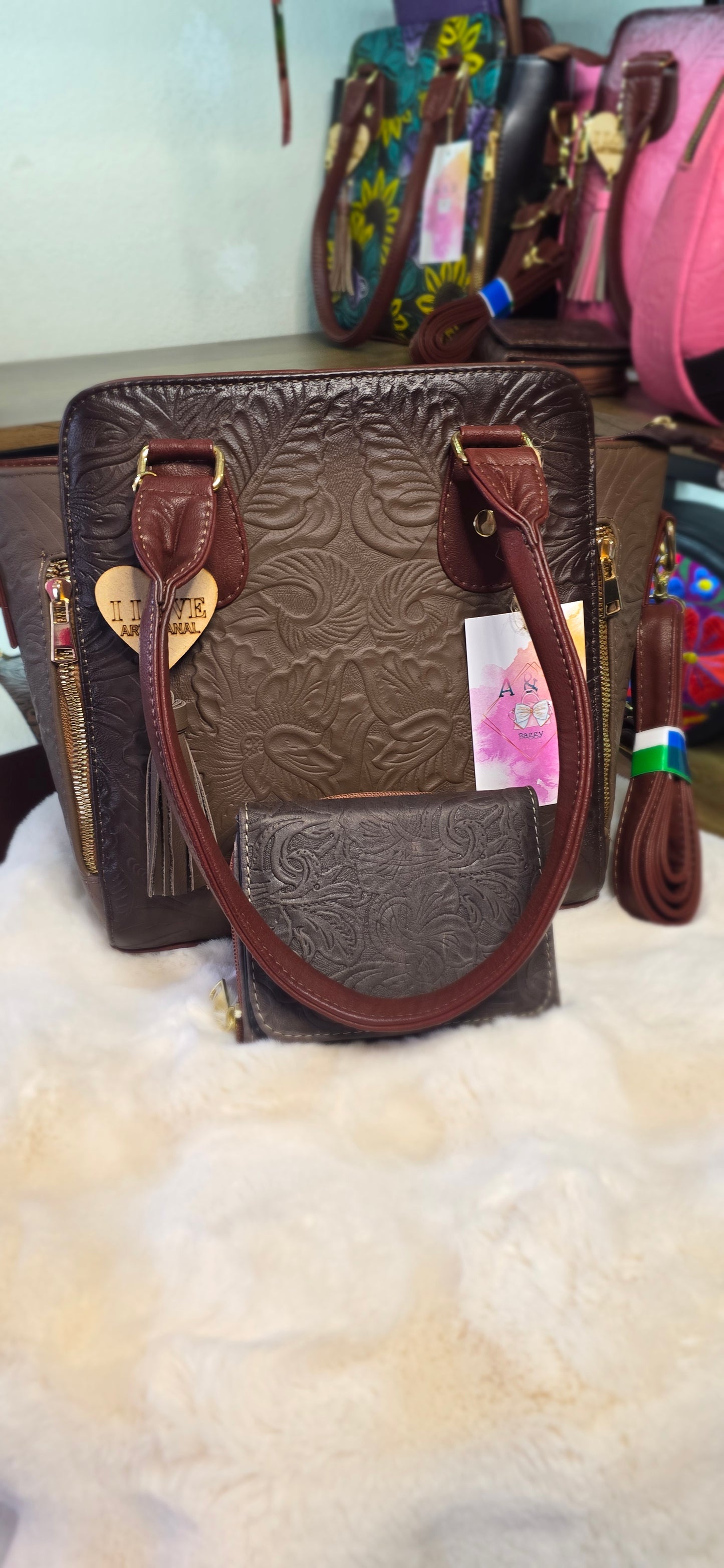Double zipper Crossbody/handbag with wallet