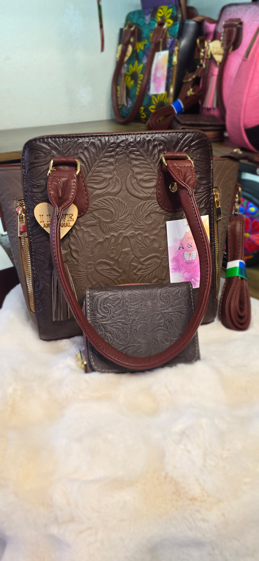 Double zipper Crossbody/handbag with wallet