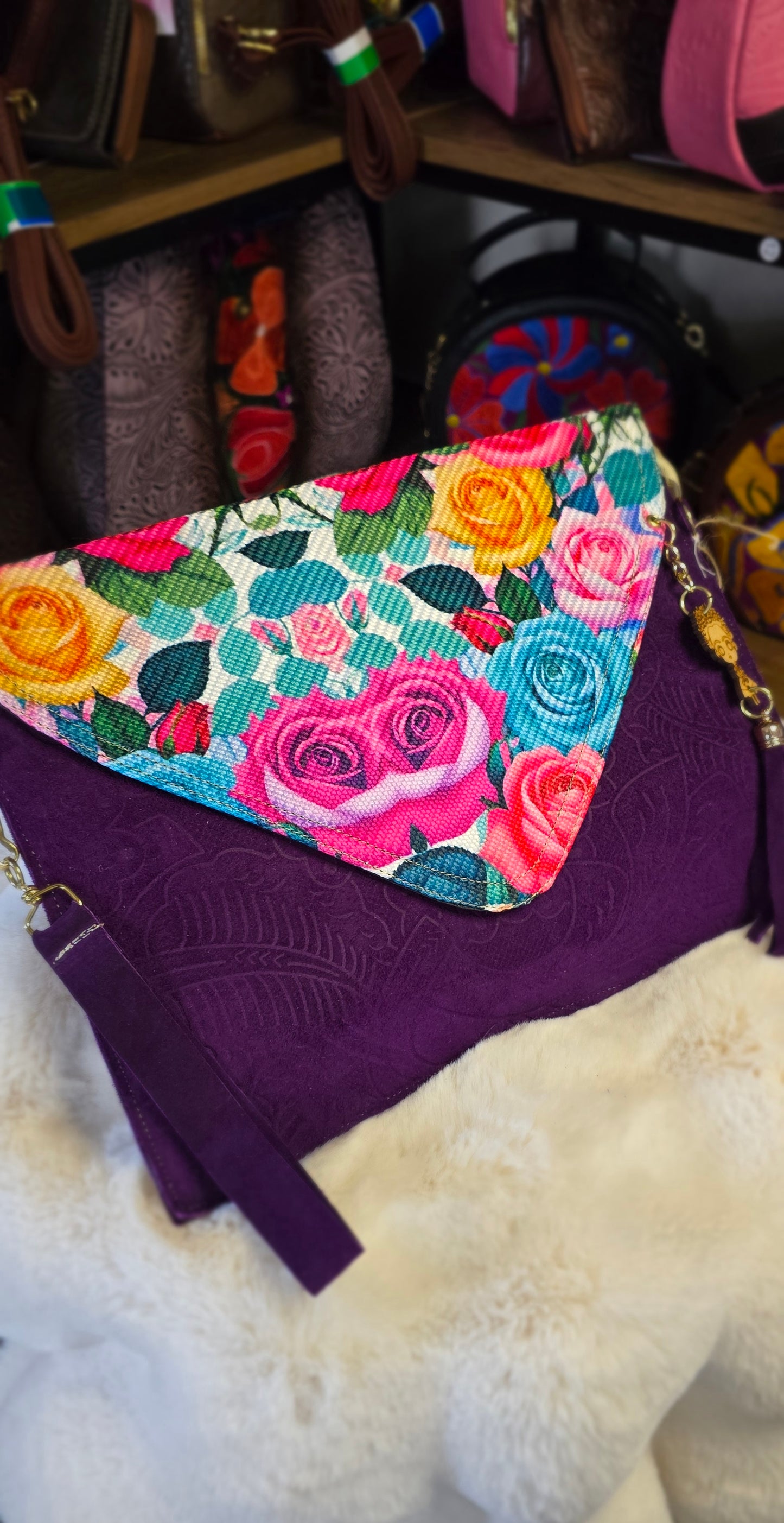 Suede leather Shoulder Bag