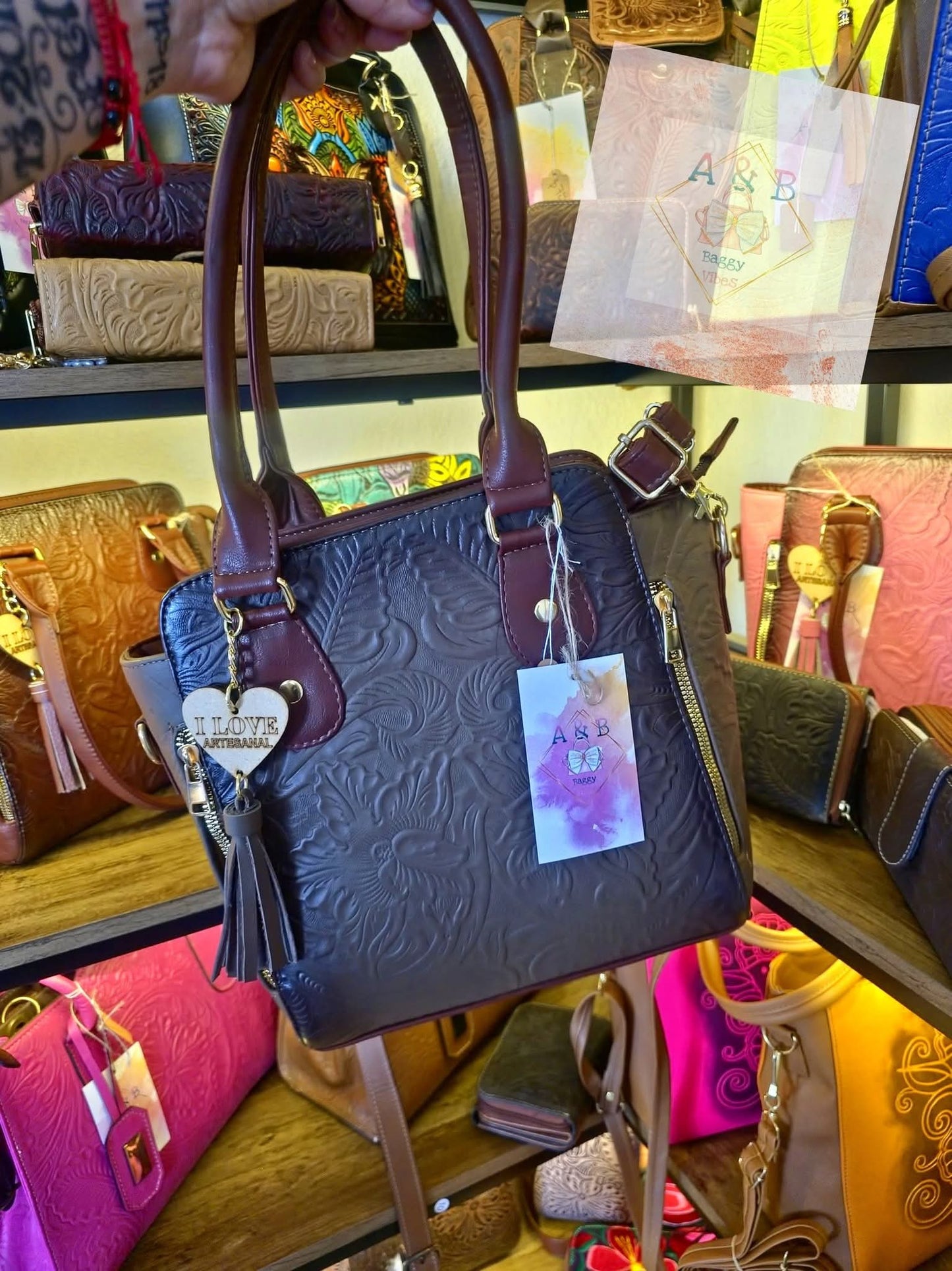 Double zipper Crossbody/handbag with wallet